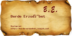 Berde Erzsébet névjegykártya